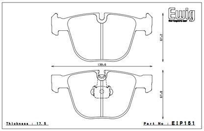 Endless Brake Pad Set EIP151 MX72 BMW e9x Rear brakes